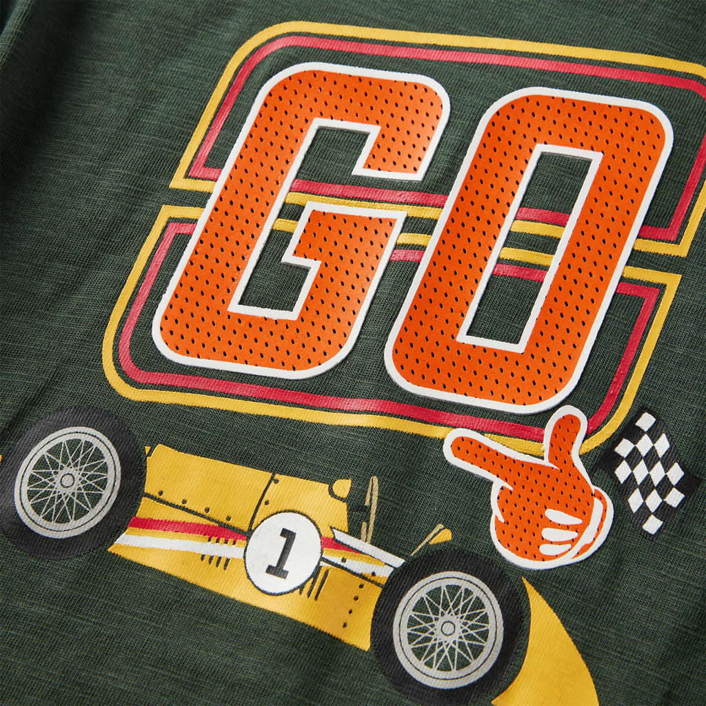 Dětské Tričko S Dlouhým Rukávem Tmavě Zelené 92
