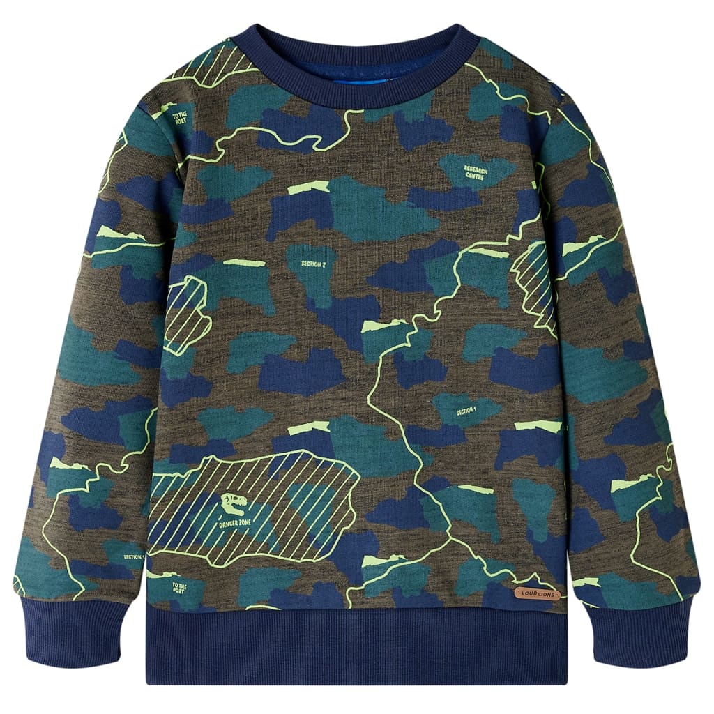 Dětská Mikina Tmavě Khaki Melanž 128