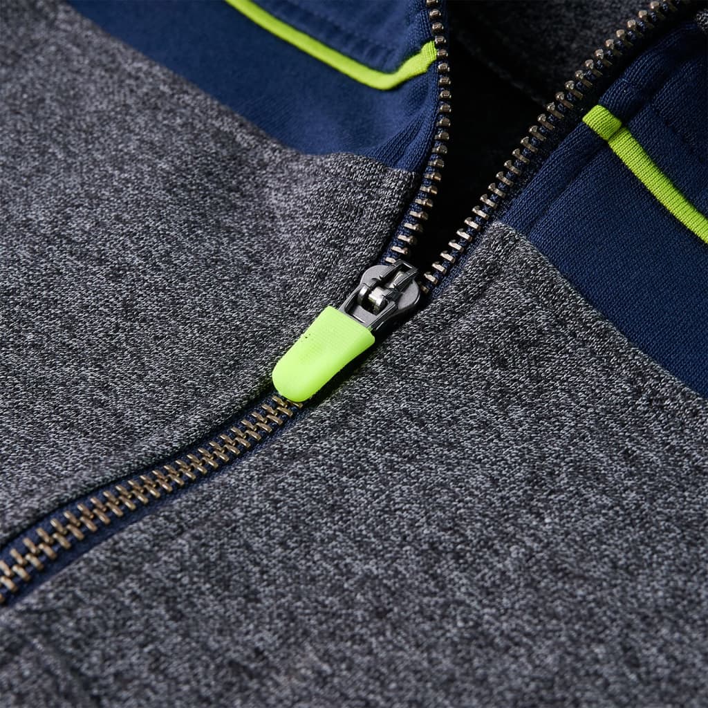 Dětská Mikina S Kapucí Na Zip Šedá Melanž 92
