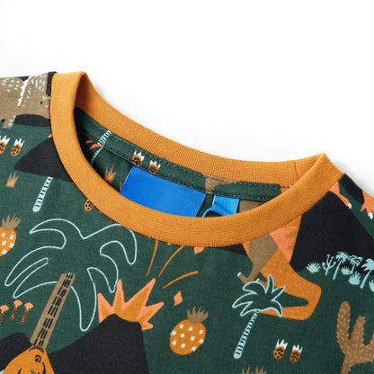 Dětské Pyžamo S Dlouhým Rukávem Tmavě Zelené 92