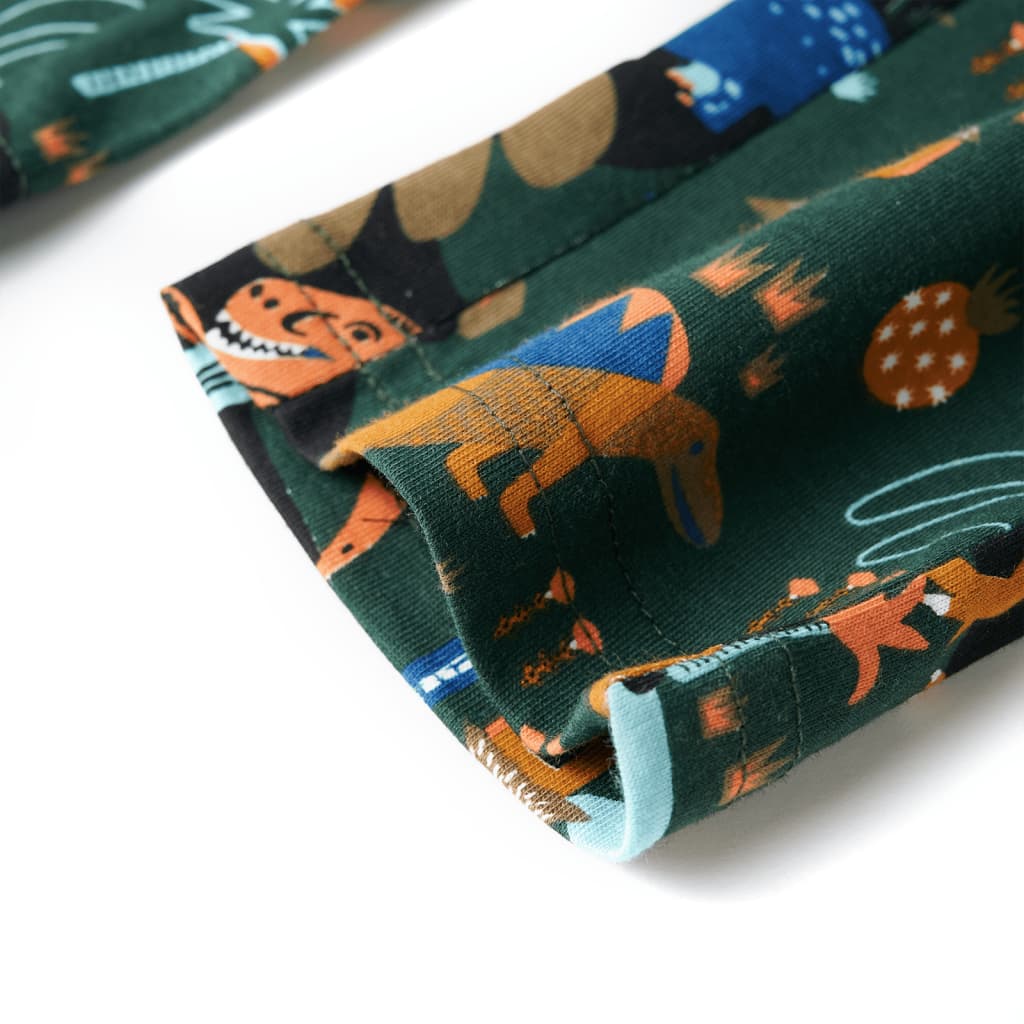 Dětské Pyžamo S Dlouhým Rukávem Tmavě Zelené 92