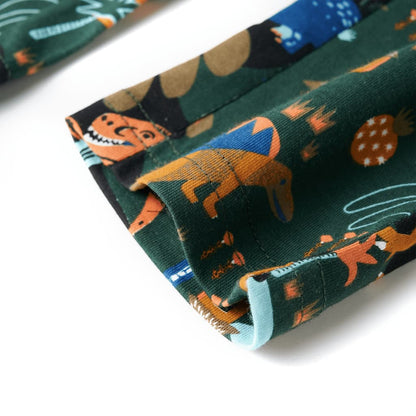 Dětské Pyžamo S Dlouhým Rukávem Tmavě Zelené 92