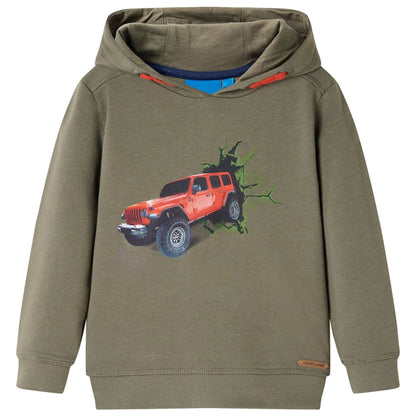 Dětská Mikina S Kapucí Khaki 104