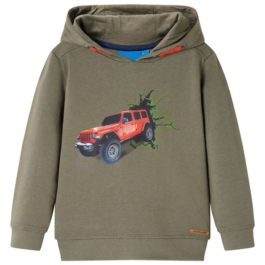 Dětská Mikina S Kapucí Khaki 104