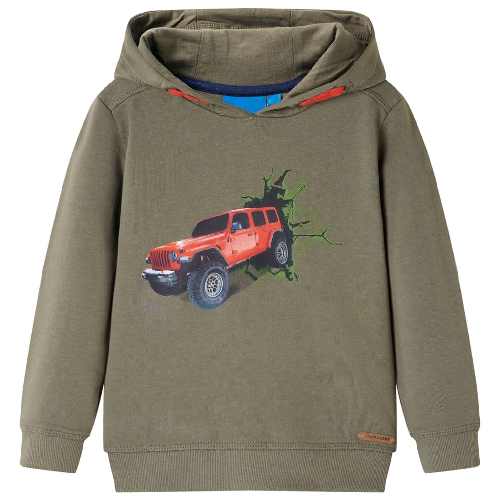 Dětská Mikina S Kapucí Khaki 104