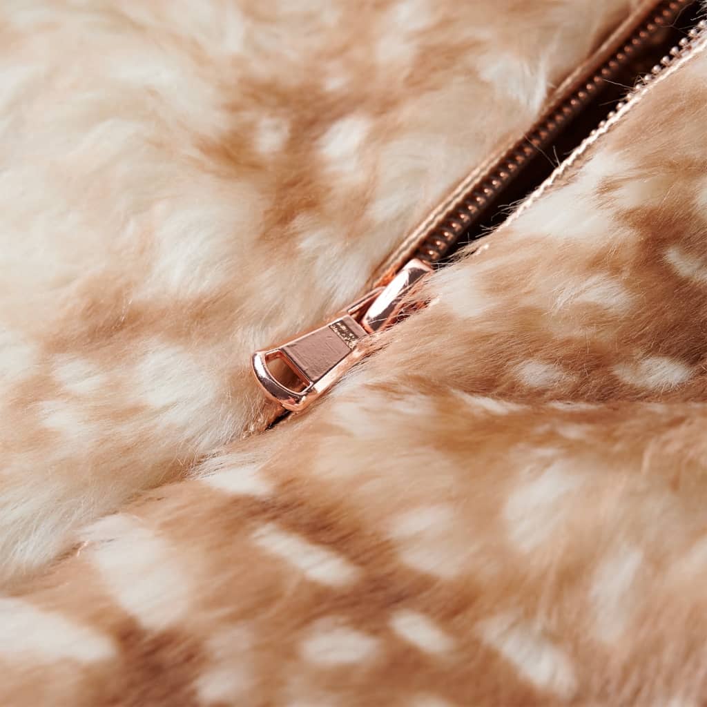 Dětský Kabát Umělá Kožešina Koňakový 92