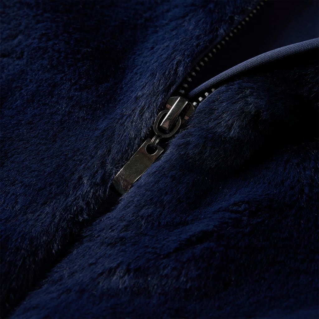 Dětský Kabát Umělá Kožešina Námořnicky Modrý 104