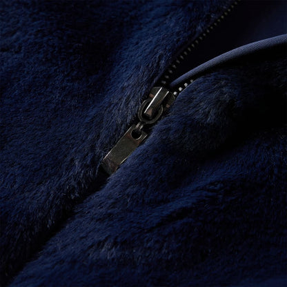 Dětský Kabát Umělá Kožešina Námořnicky Modrý 104