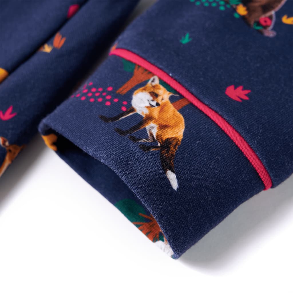 Dětské Šaty Dlouhý Rukáv A Stahovací Šňůrka Modré 92