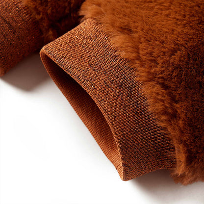 Dětská Bunda S Kapucí Umělá Kožešina Koňaková 104