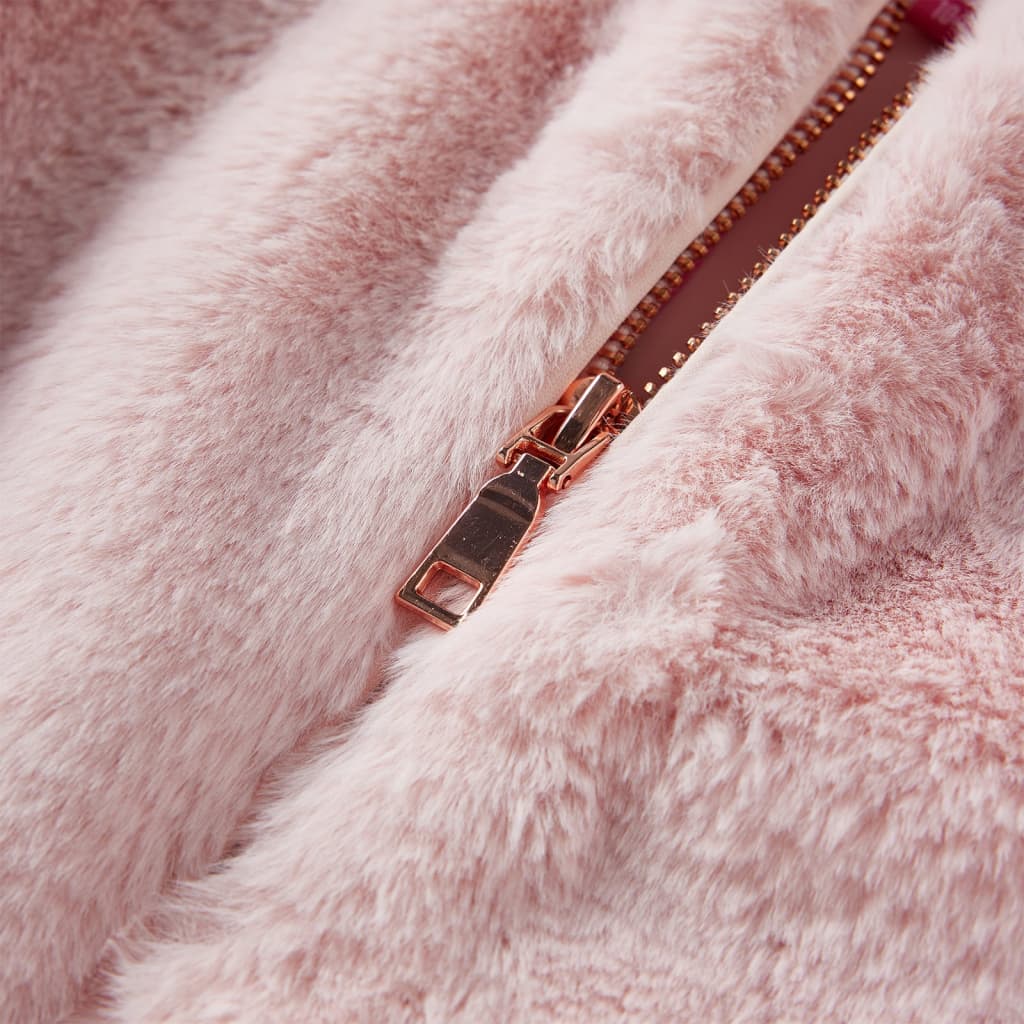 Dětská Bunda Umělý Kožíšek Jemně Růžová 128