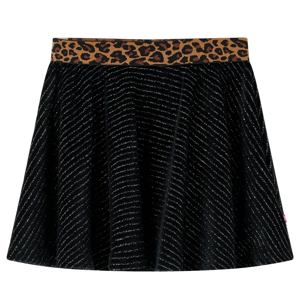 Dětská Sukně S Leopardím Pasem Černá 116