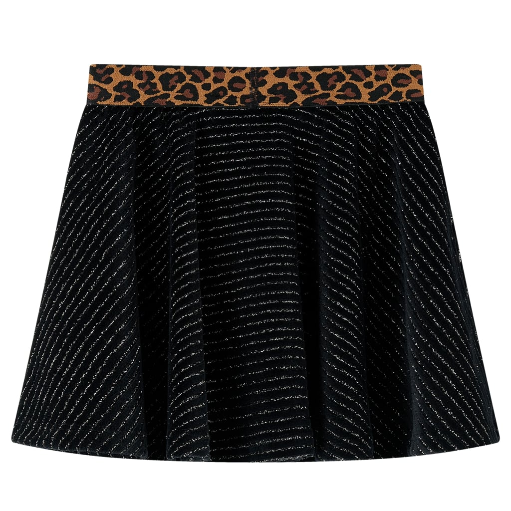 Dětská Sukně S Leopardím Pasem Černá 116