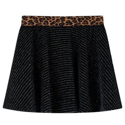 Dětská Sukně S Leopardím Pasem Černá 116
