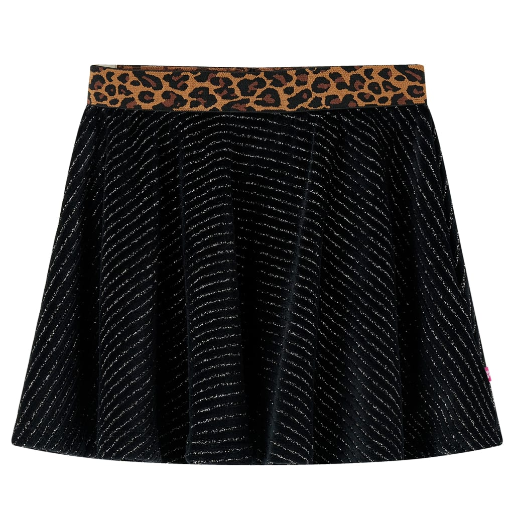 Dětská Sukně S Leopardím Pasem Černá 128