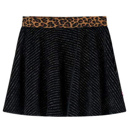 Dětská Sukně S Leopardím Pasem Černá 128