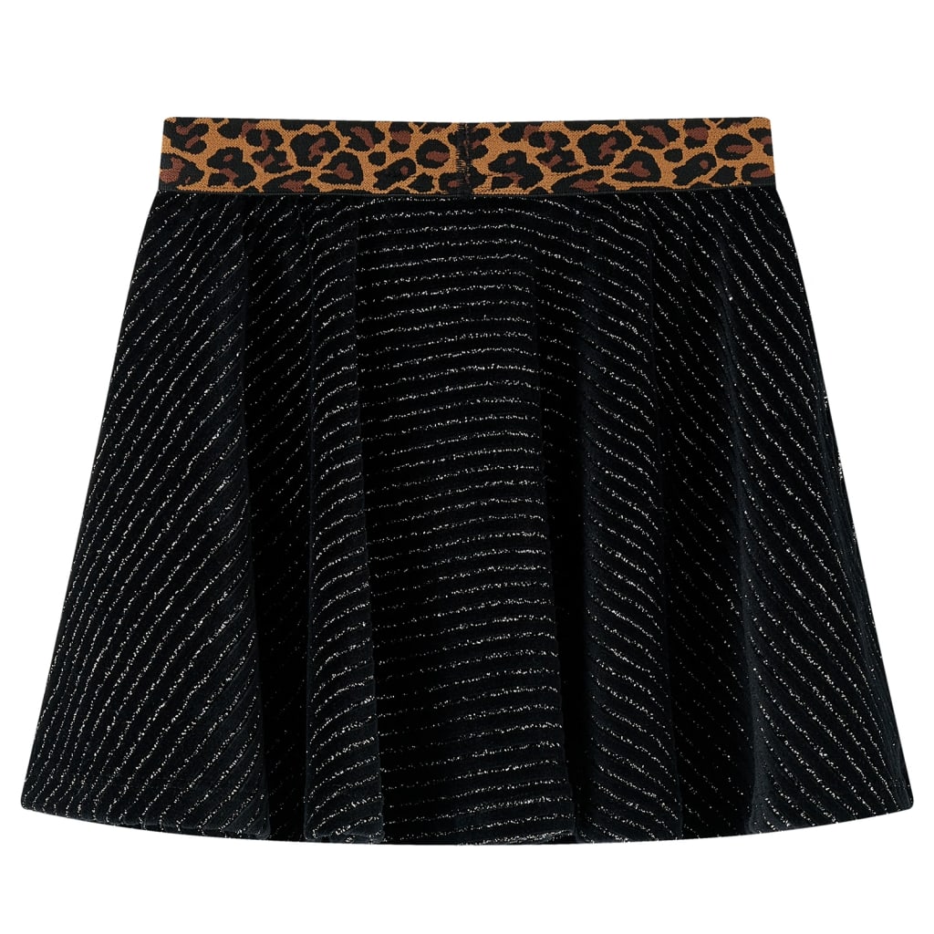 Dětská Sukně S Leopardím Pasem Černá 128