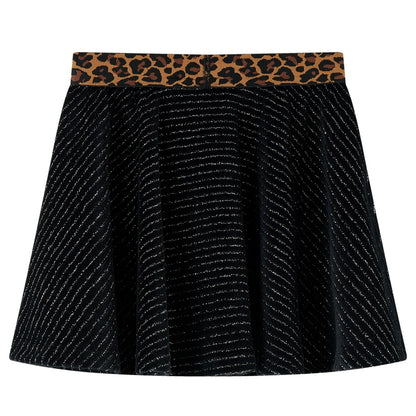 Dětská Sukně S Leopardím Pasem Černá 128