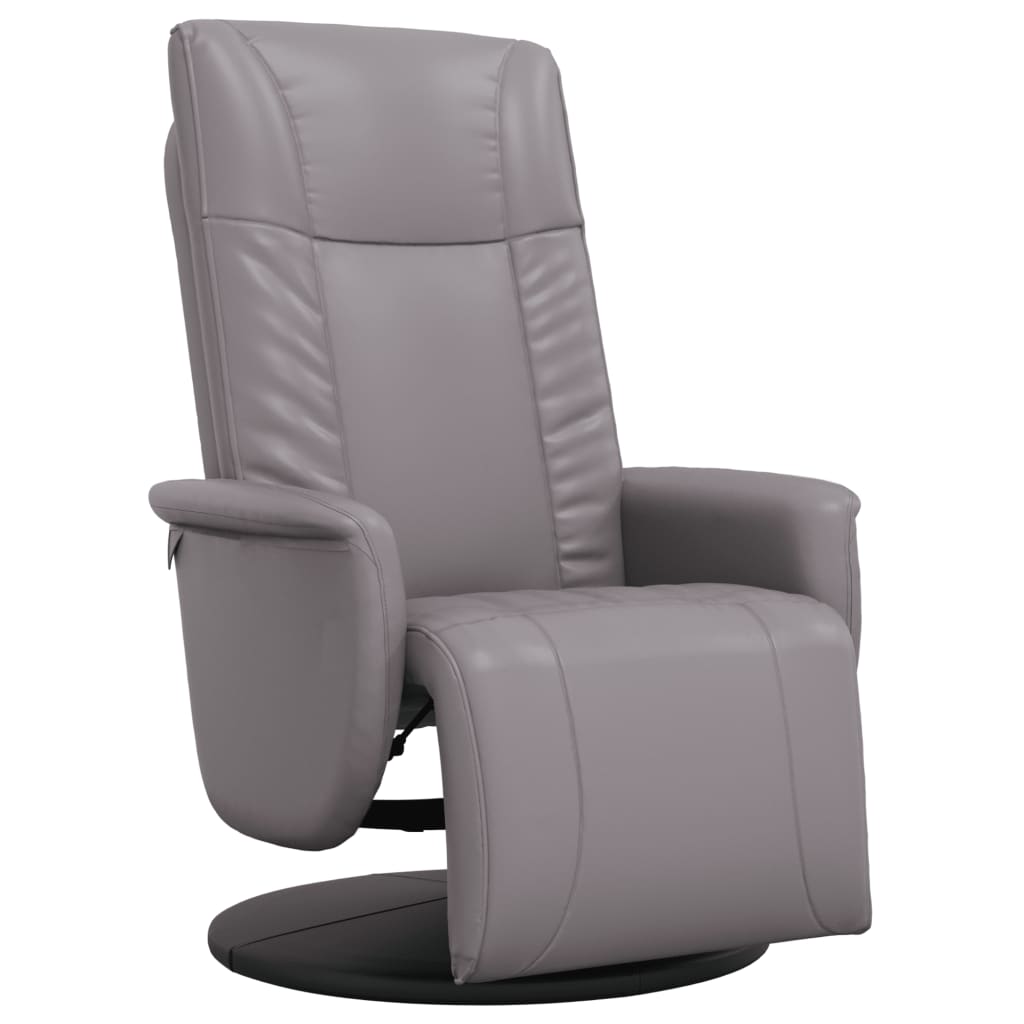 Polohovací Křeslo S Podnožkou Šedé Umělá Kůže