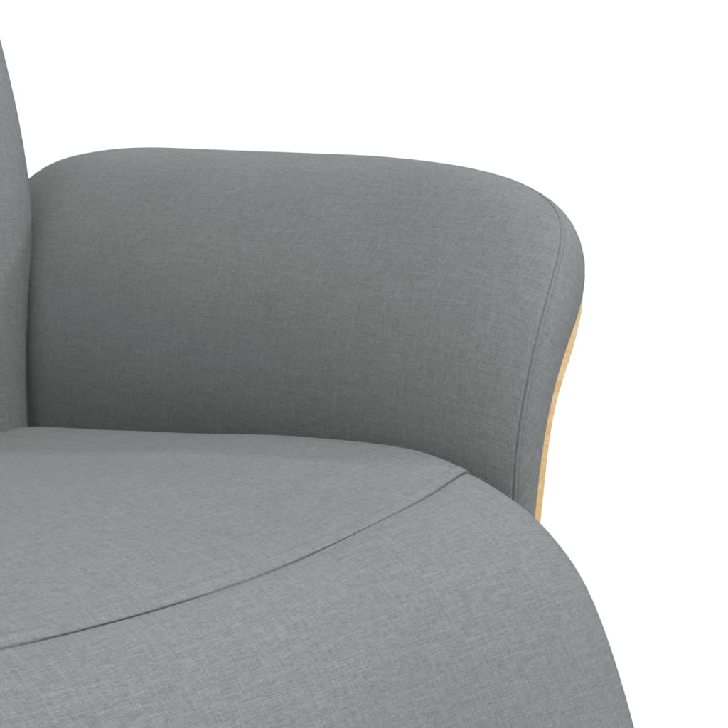 Polohovací Křeslo S Podnožkou Světle Šedé Textil