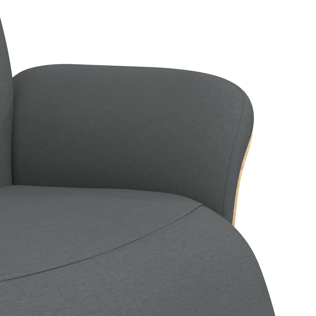 Polohovací Křeslo S Podnožkou Tmavě Šedé Textil