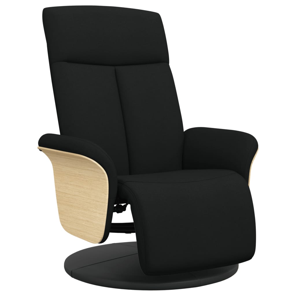 Polohovací Křeslo S Podnožkou Černé Textil