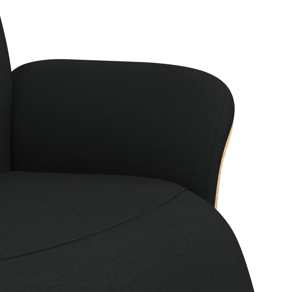 Polohovací Křeslo S Podnožkou Černé Textil