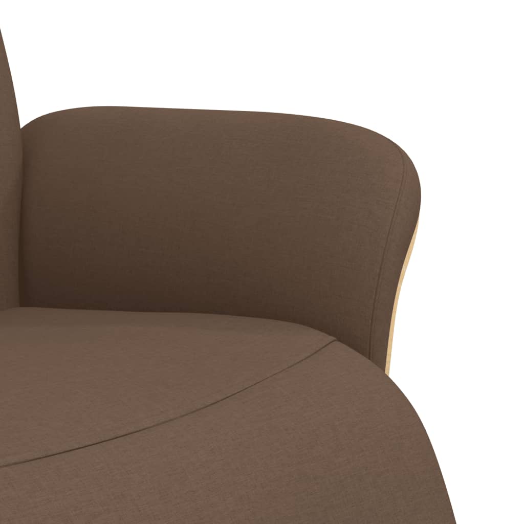 Polohovací Křeslo S Podnožkou Hnědé Textil