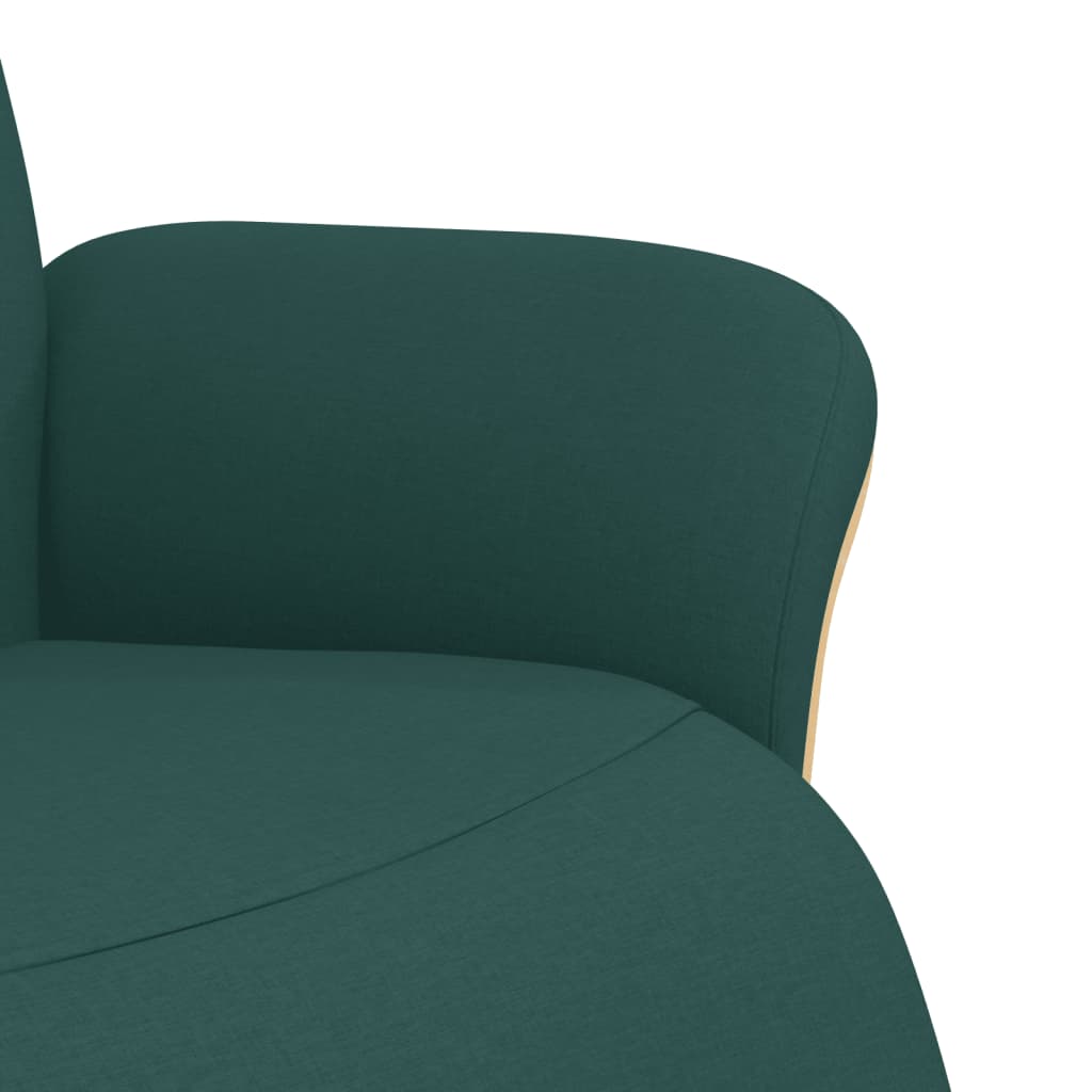 Polohovací Křeslo S Podnožkou Tmavě Zelené Textil
