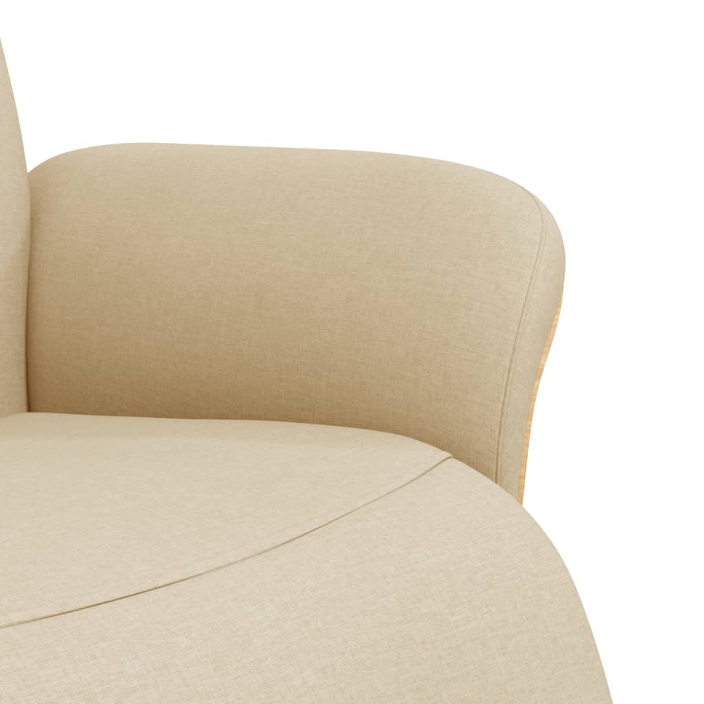 Polohovací Křeslo S Podnožkou Krémové Textil