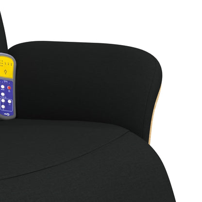 Masážní Polohovací Křeslo S Podnožkou Černé Textil