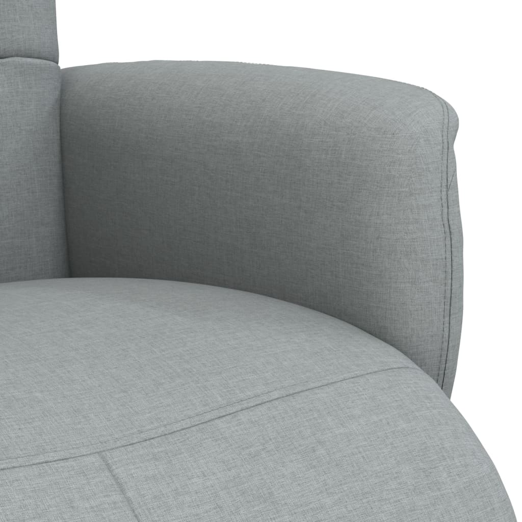 Polohovací Křeslo S Podnožkou Světle Šedé Textil
