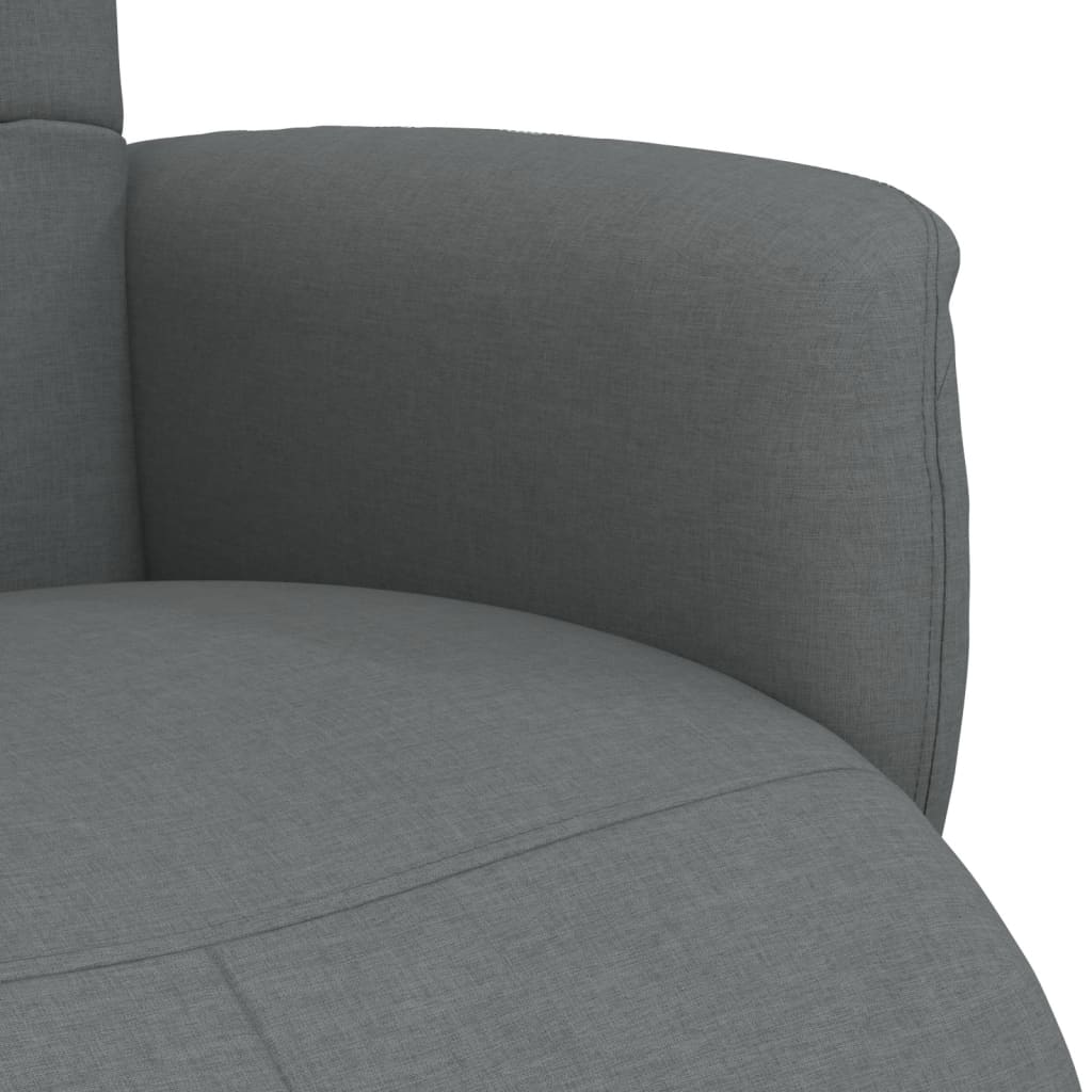 Polohovací Křeslo S Podnožkou Tmavě Šedé Textil