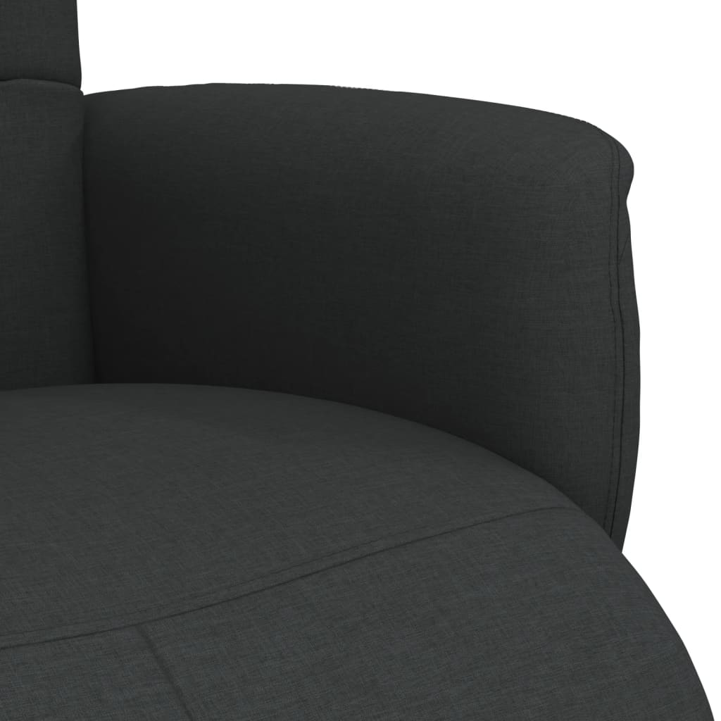 Polohovací Křeslo S Podnožkou Černé Textil
