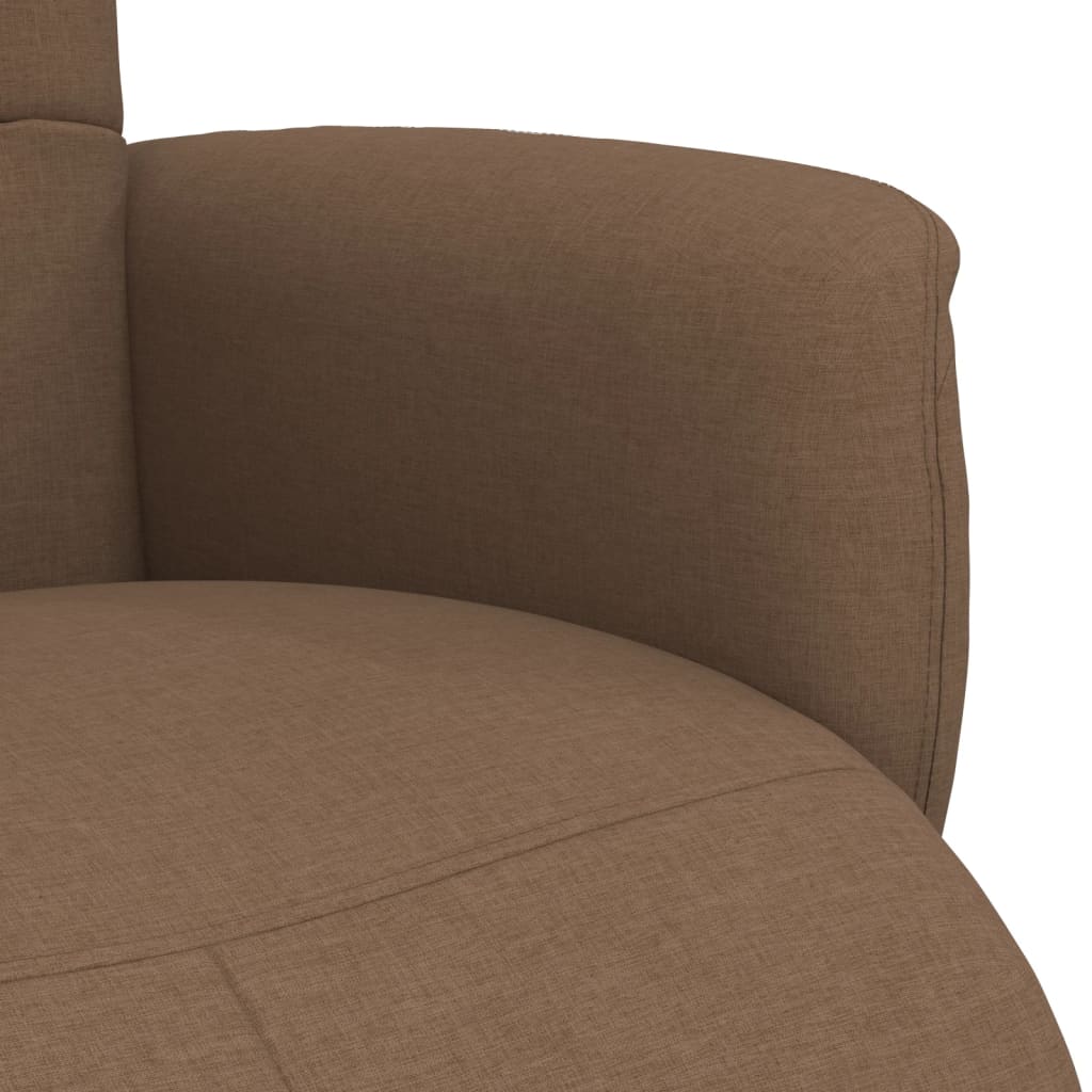 Polohovací Křeslo S Podnožkou Hnědé Textil
