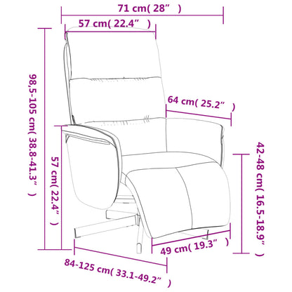 Polohovací Křeslo S Podnožkou Hnědé Textil