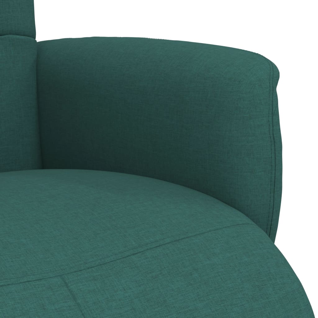 Polohovací Křeslo S Podnožkou Tmavě Zelené Textil