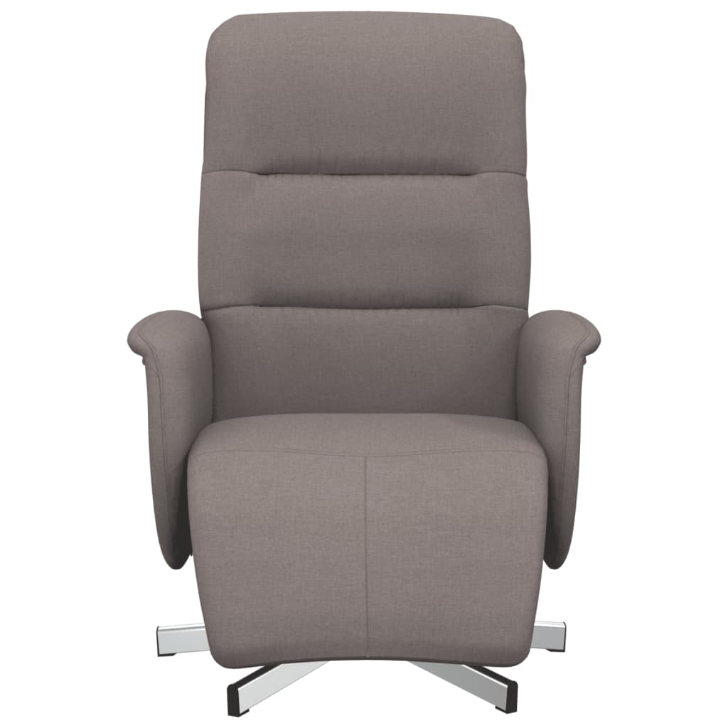 Polohovací Křeslo S Podnožkou Taupe Textil