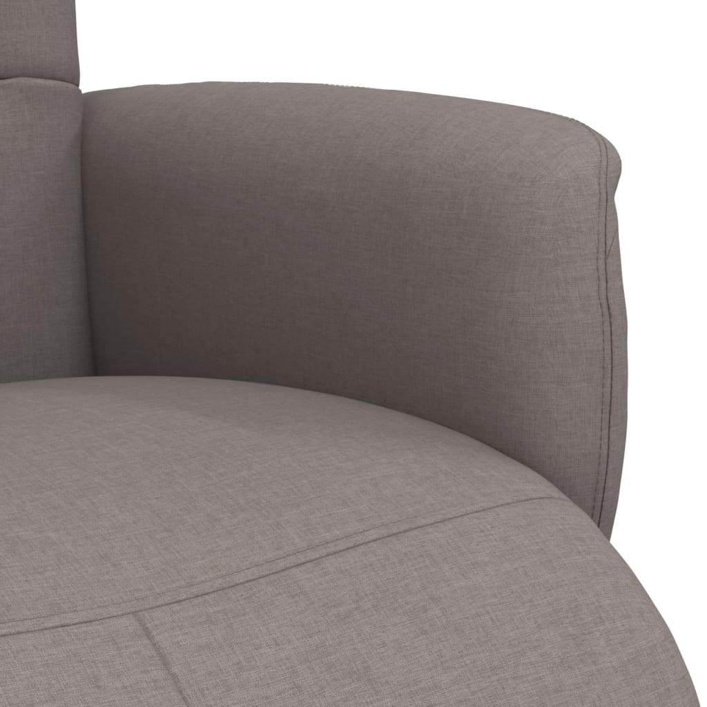 Polohovací Křeslo S Podnožkou Taupe Textil