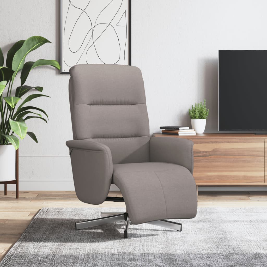 Polohovací Křeslo S Podnožkou Taupe Textil