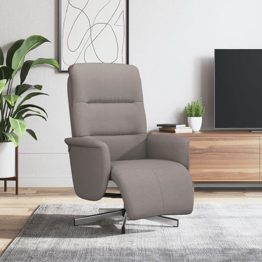 Polohovací Křeslo S Podnožkou Taupe Textil