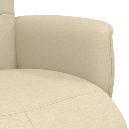Polohovací Křeslo S Podnožkou Krémové Textil