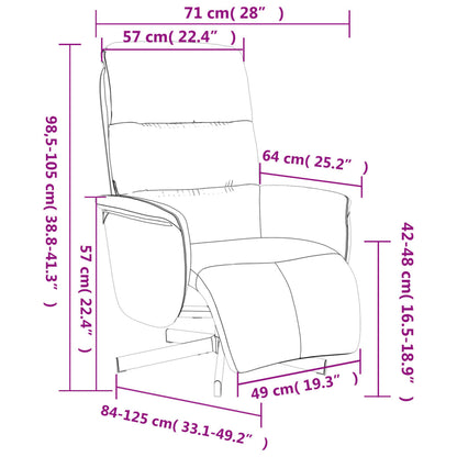 Polohovací Křeslo S Podnožkou Krémové Textil