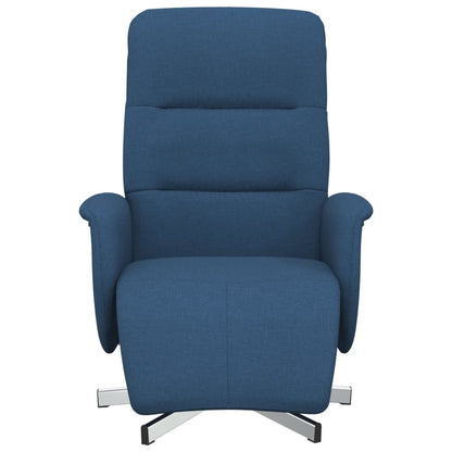 Polohovací Křeslo S Podnožkou Modré Textil