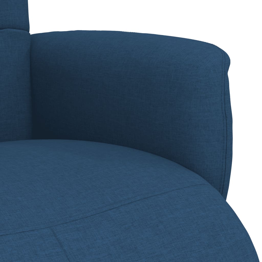 Polohovací Křeslo S Podnožkou Modré Textil