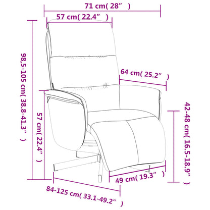 Polohovací Křeslo S Podnožkou Modré Textil