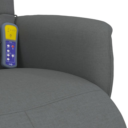 Masážní Polohovací Křeslo S Podnožkou Tmavě Šedé Textil