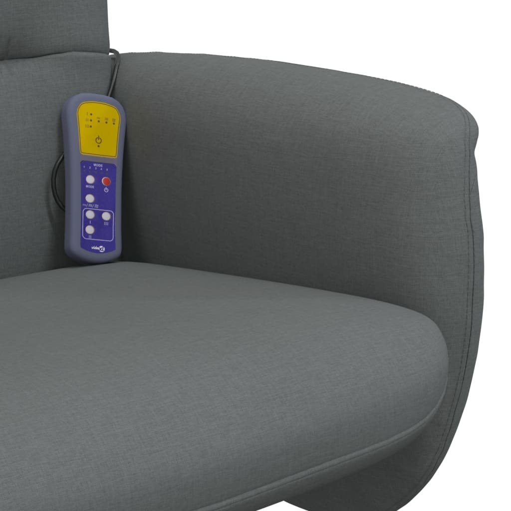 Masážní Polohovací Křeslo S Podnožkou Tmavě Šedé Textil
