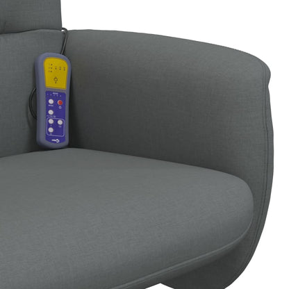Masážní Polohovací Křeslo S Podnožkou Tmavě Šedé Textil