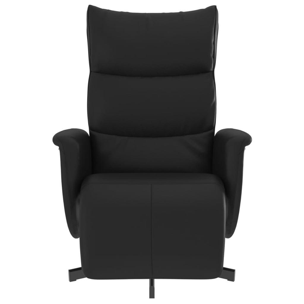 Polohovací Křeslo S Podnožkou Černé Umělá Kůže